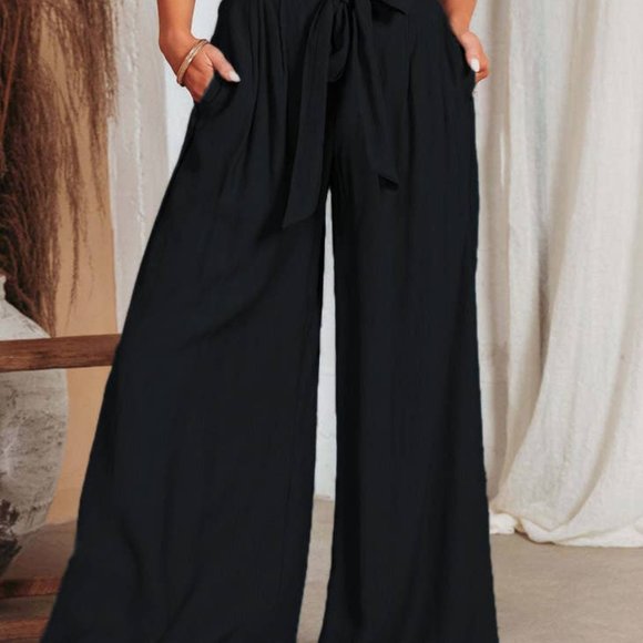 Casual Style High Waisted Wide Leg Pants - Picture 10 of 10